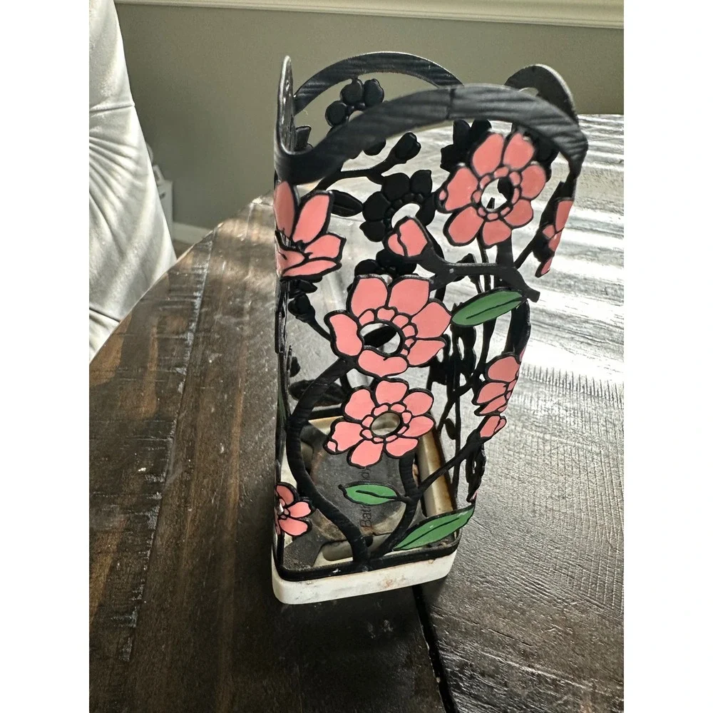Bath & Body Works Pink Floral Metal Soap Sleeve Holder with Marble Base SD348